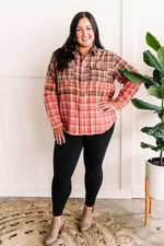 Soft Button Down Top In Ombre Fall Plaid - Maple Row Boutique 