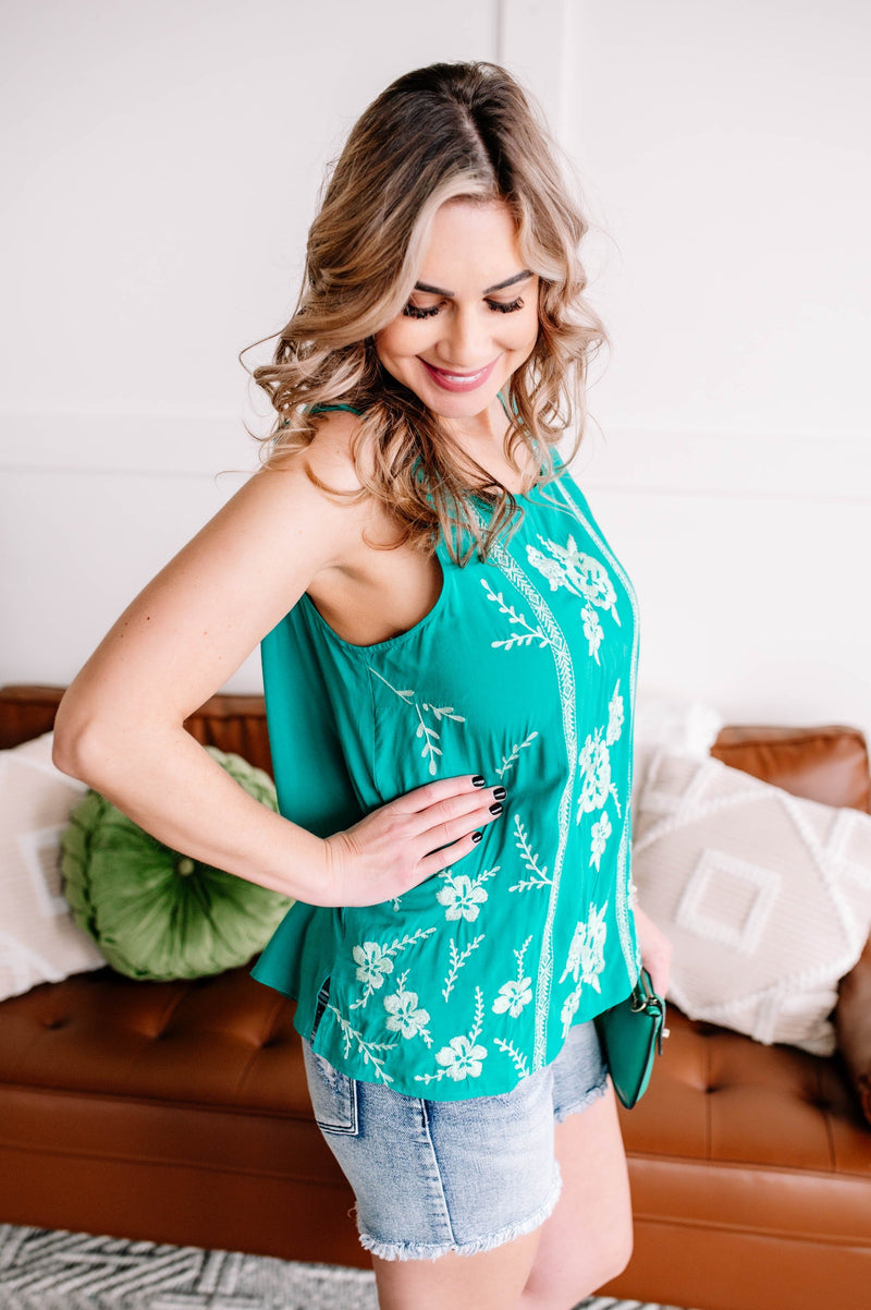 Hard To Get Starlet Teal Savanna Jane Top - Maple Row Boutique 