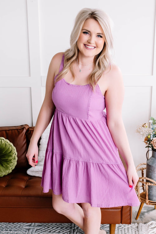 Crochet Dress in Dark Orchid - Maple Row Boutique 