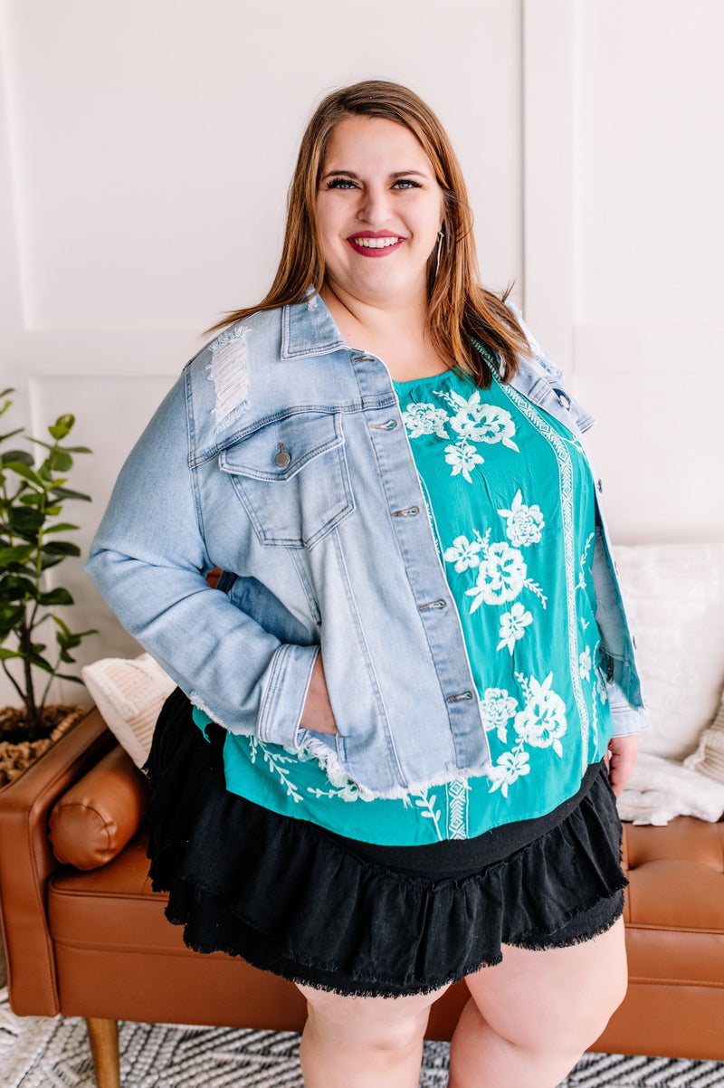 Hard To Get Starlet Teal Savanna Jane Top - Maple Row Boutique 
