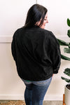 Dolman Sleeve Soft Corduroy Jacket In Mystic Black - Maple Row Boutique 
