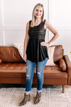 Sequin Tunic Top in Midnight - Maple Row Boutique 