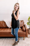 Sequin Tunic Top in Midnight - Maple Row Boutique 