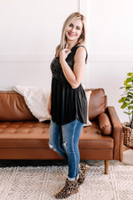 Sequin Tunic Top in Midnight - Maple Row Boutique 