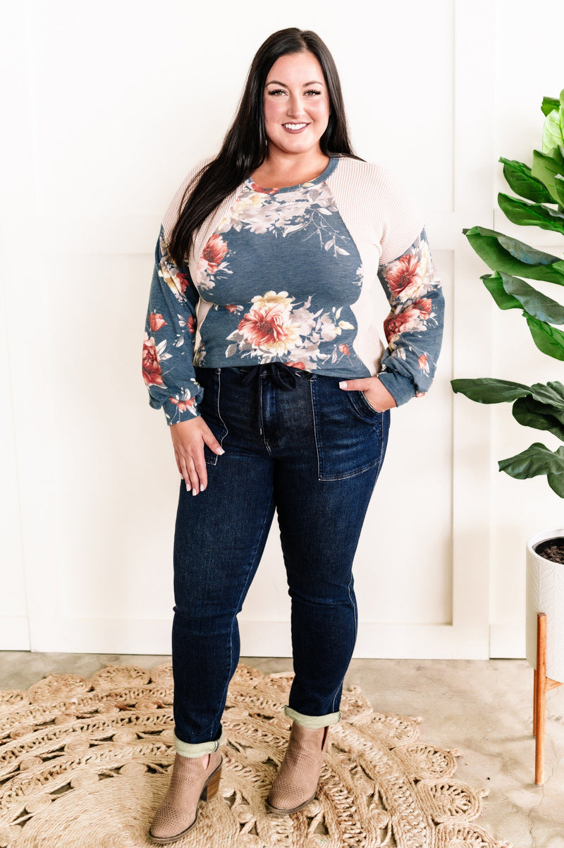 Dark Wash Denim Cuffed Joggers By Judy Blue Jeans - Maple Row Boutique 