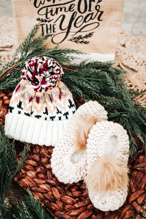 11.24 Ski Knit Hat With Pompom Detail In Winter Multi 11.24 - Maple Row Boutique 