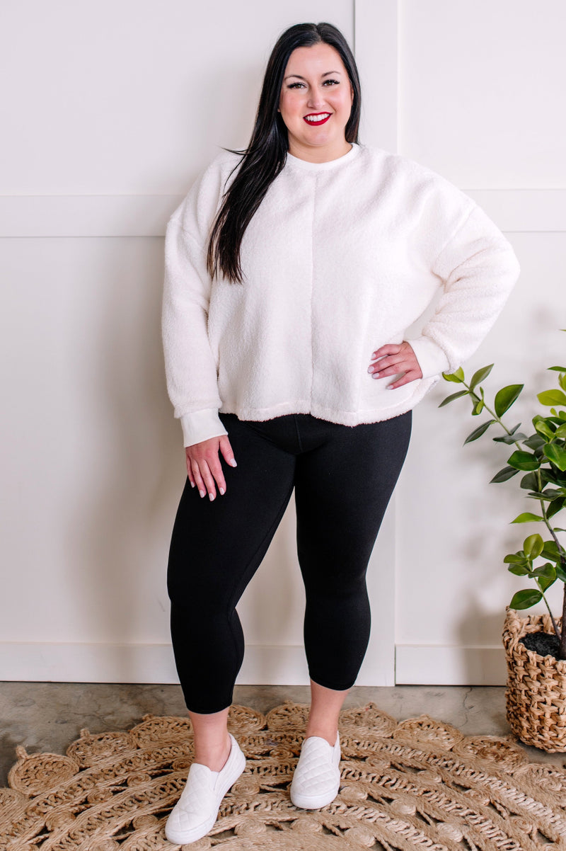 1.26 Cozy Teddy Pullover In Soft Ivory - Maple Row Boutique 