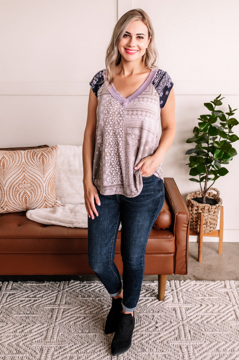 Pretty As A Picture Paisley Sleeveless Top - Maple Row Boutique 