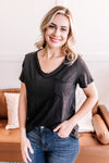 Raw Around The Edges Top In Black - Maple Row Boutique 