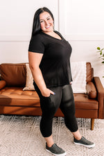 Raw Around The Edges Top In Black - Maple Row Boutique 