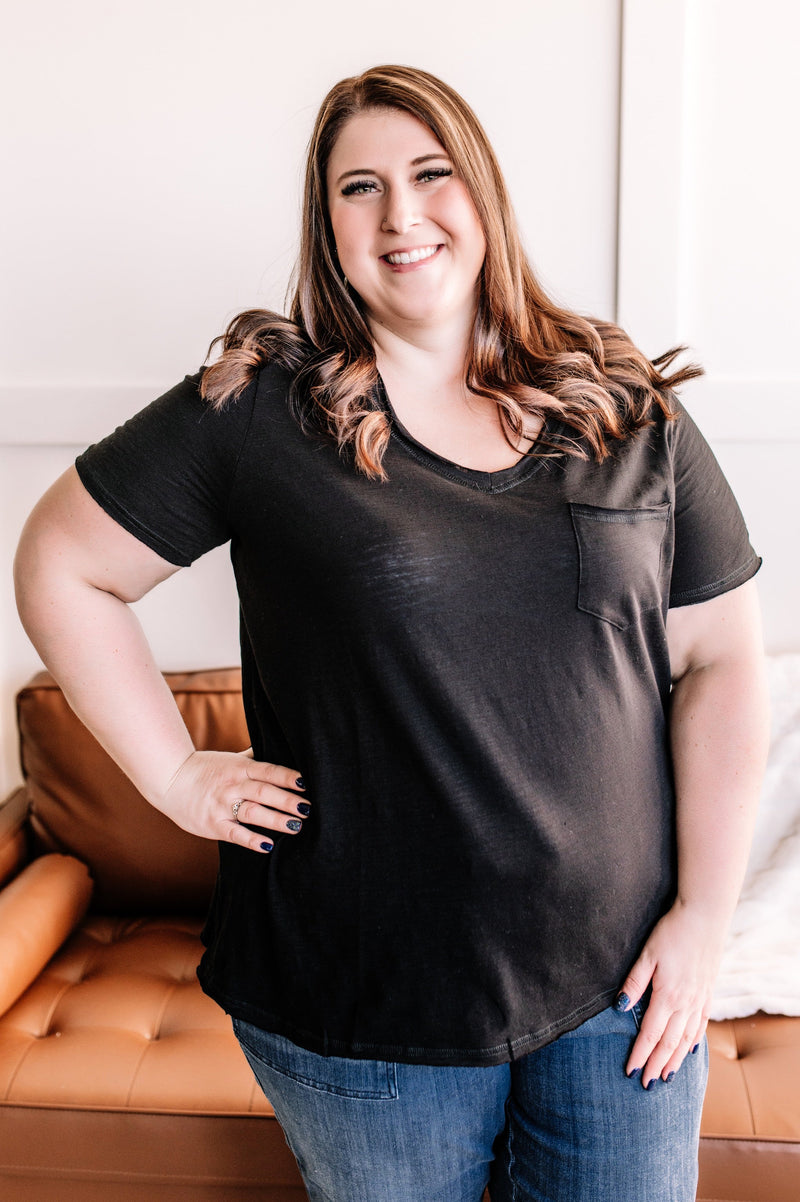 Raw Around The Edges Top In Black - Maple Row Boutique 