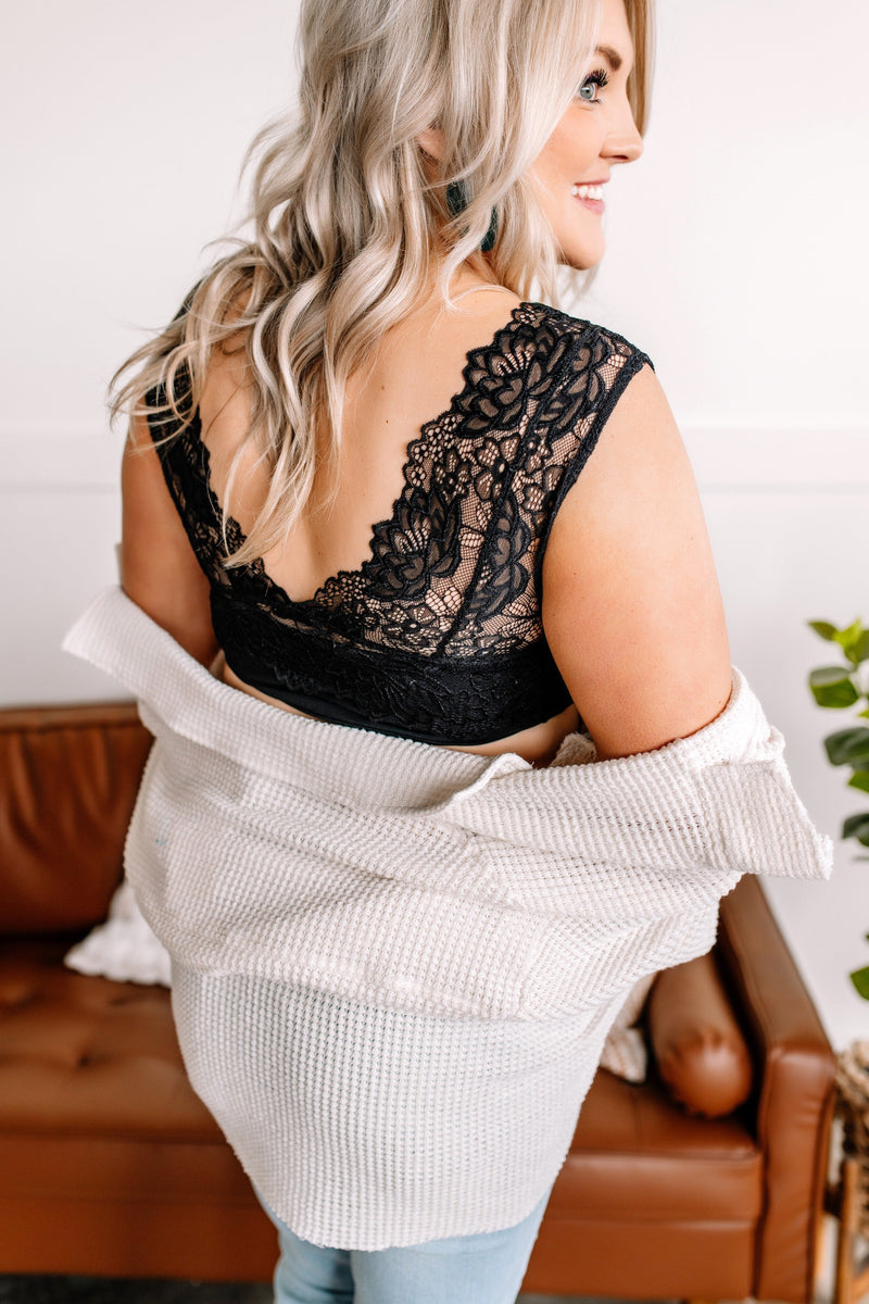 Layering Bralette In Black Lace - Maple Row Boutique 