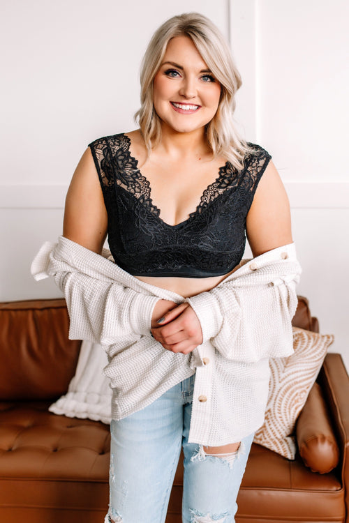 Layering Bralette In Black Lace - Maple Row Boutique 