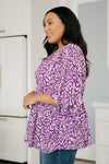 Dearest Dreamer Peplum Top in Painted Purple - Maple Row Boutique 