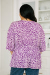 Dearest Dreamer Peplum Top in Painted Purple - Maple Row Boutique 