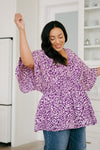Dearest Dreamer Peplum Top in Painted Purple - Maple Row Boutique 