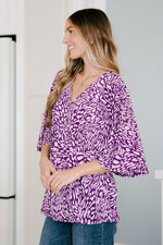 Dearest Dreamer Peplum Top in Painted Purple - Maple Row Boutique 