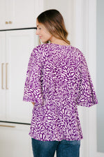 Dearest Dreamer Peplum Top in Painted Purple - Maple Row Boutique 