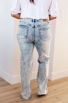 Dory High Waist Mineral Wash Raw Hem Wide Leg Jeans - Maple Row Boutique 