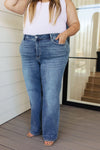 Esther Mid Rise Contrast Wash Wide Leg Jeans - Maple Row Boutique 
