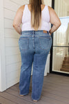Esther Mid Rise Contrast Wash Wide Leg Jeans - Maple Row Boutique 