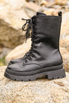 Fresh Feels Combat Boots In Black - Maple Row Boutique 
