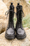 Fresh Feels Combat Boots In Black - Maple Row Boutique 