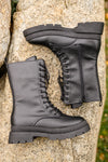 Fresh Feels Combat Boots In Black - Maple Row Boutique 