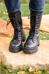 Fresh Feels Combat Boots In Black - Maple Row Boutique 