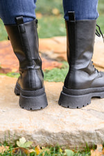 Fresh Feels Combat Boots In Black - Maple Row Boutique 