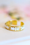 Carolina Hand Crafted White Pattern Ring - Maple Row Boutique 