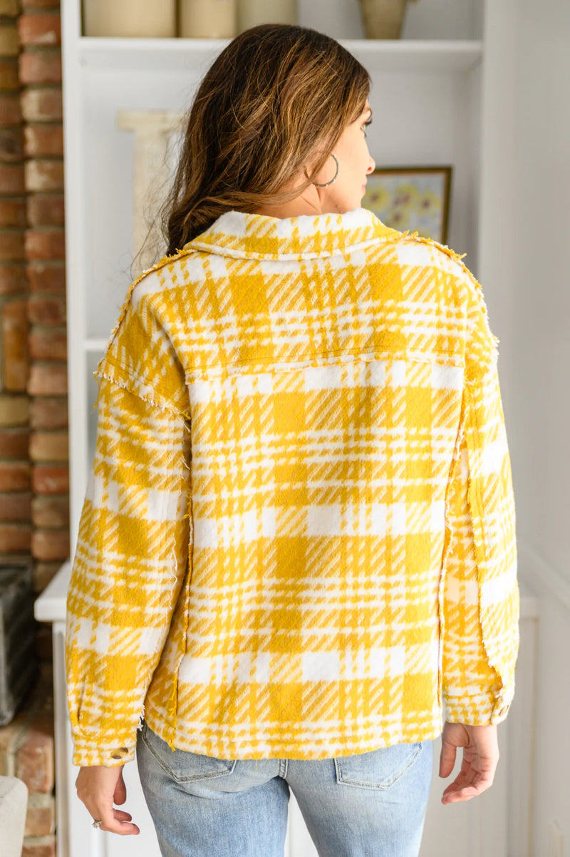 Hard To Miss Shacket In Mustard - Maple Row Boutique 