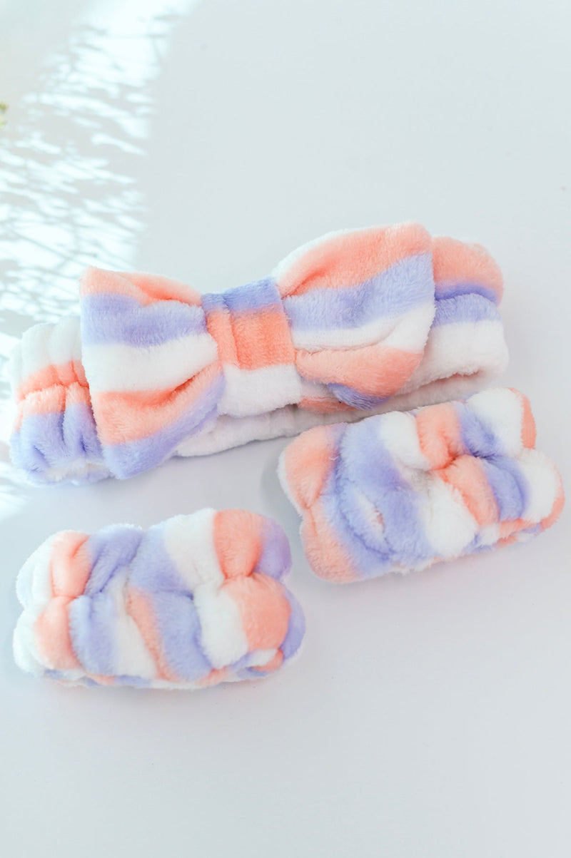 Hello Spring 3 Piece Headband and Wristband Set - Maple Row Boutique 