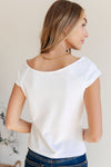 Here I Am For the First Time Top in White - Maple Row Boutique 