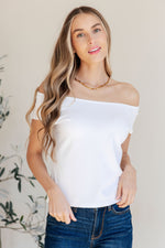 Here I Am For the First Time Top in White - Maple Row Boutique 