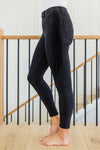 Hilary Side Fringe Skinny Jegging In Black - Maple Row Boutique 