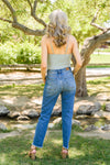 Howdy Embroidery Boyfriend Jeans - Maple Row Boutique 