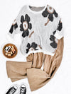 Chunky Natural Florals Sweater Knit Top - Maple Row Boutique 