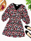 Emily Wonder Black Floral Dress In Spring Nights - Maple Row Boutique 