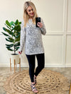 Snow Leopard Wrap Back Detail Top - Maple Row Boutique 