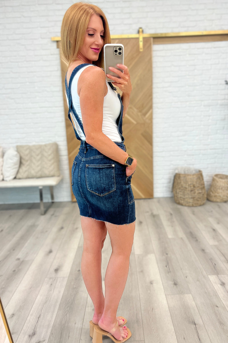 Agnes Denim Overall Dress - Maple Row Boutique 