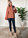 Knit Sweater With Zipper Sleeve Detail In Rustic Fall - Maple Row Boutique 