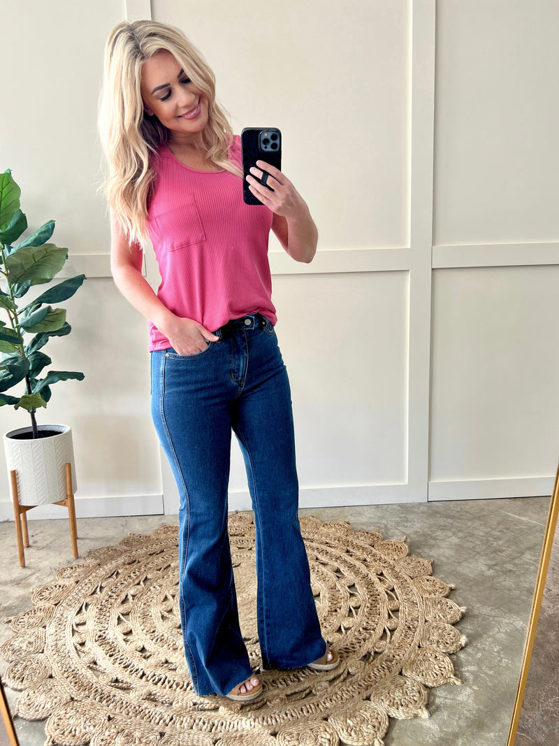 Cool Runnings Control Top, Cool Denim Flare Jeans By Judy Blue - Maple Row Boutique 