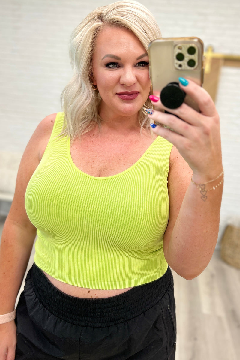 Fundamentals Ribbed Seamless Reversible Tank in Green - Maple Row Boutique 