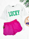 Athletic Flowy Shorts With Pockets In Bright Fuchsia - Maple Row Boutique 