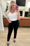 Reese Rhinestone Slim Fit Jeans in Black - Maple Row Boutique 