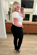 Reese Rhinestone Slim Fit Jeans in Black - Maple Row Boutique 