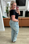 Dory High Waist Mineral Wash Raw Hem Wide Leg Jeans - Maple Row Boutique 