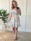 Tea Time Smocked Dress In Dainty Florals - Maple Row Boutique 
