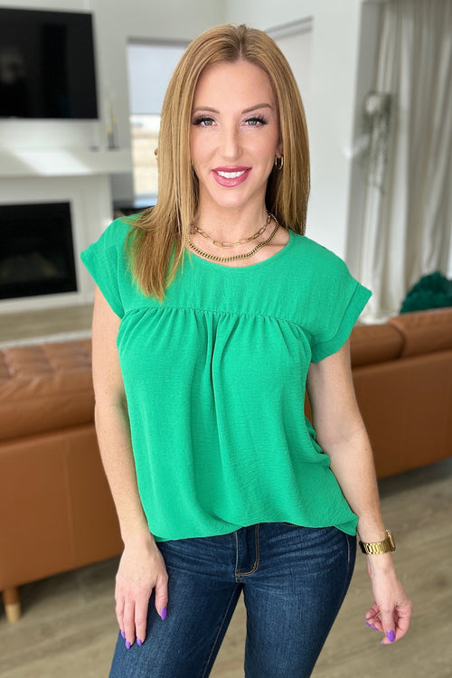 Airflow Babydoll Top in Kelly Green - Maple Row Boutique 
